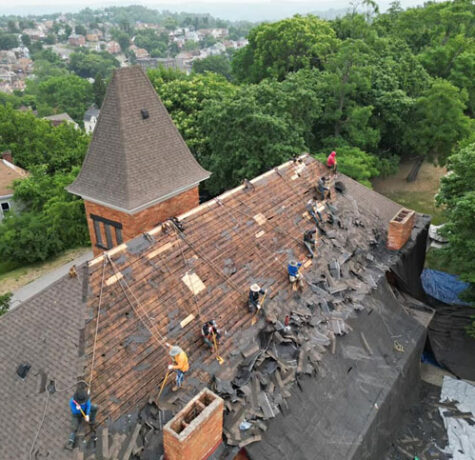 Commercial roof inspection in Pittsburgh, PA.