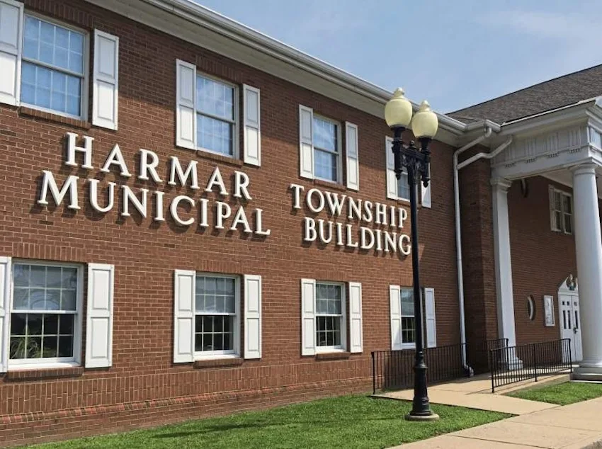 Front view of the Harmar Township Municipal Building located in Harmar, PA.