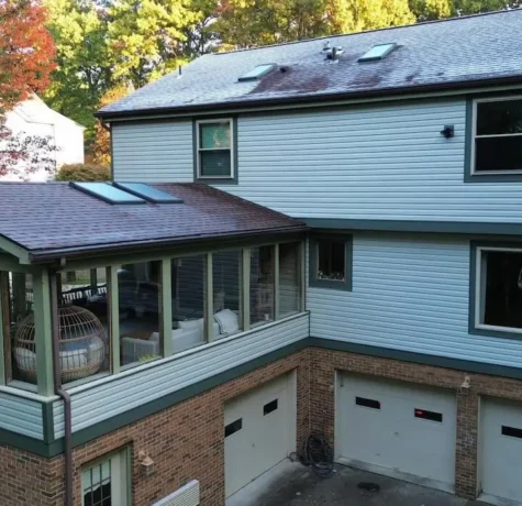 A home in Cranberry Township with a newly installed roof after a professional roof replacement by Malick Brothers Exteriors. The high-quality shingles and expert craftsmanship ensure long-lasting durability, weather protection, and enhanced curb appeal.