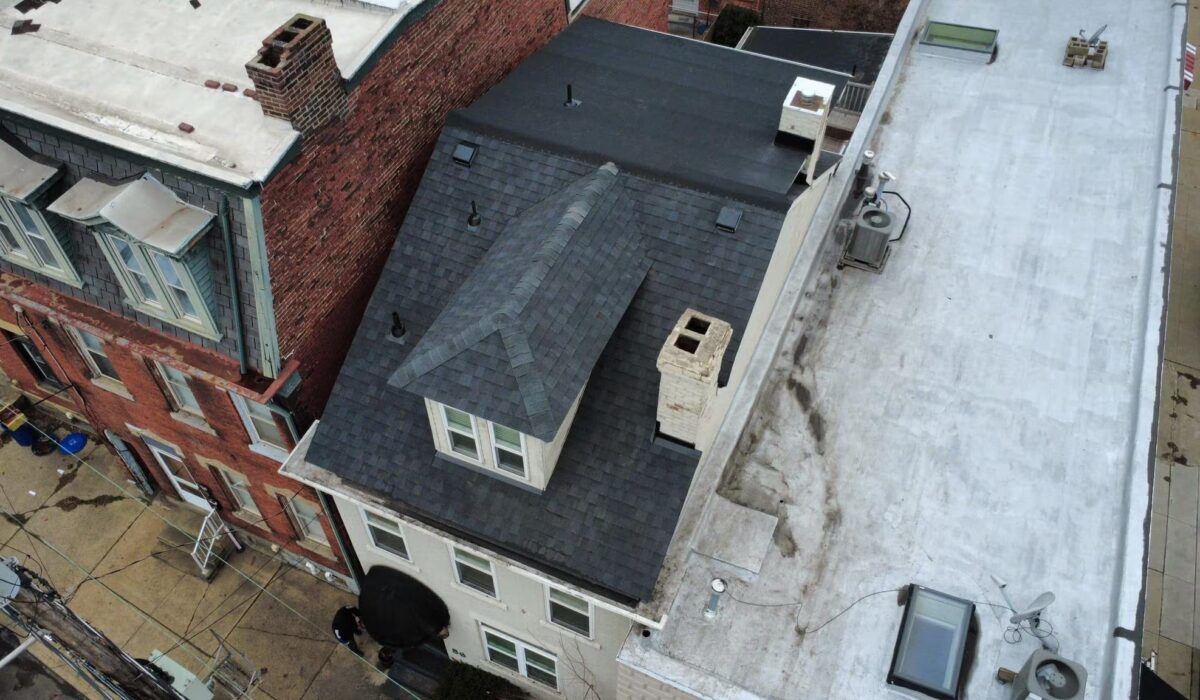 Seamless aluminum gutters installed on a residential home in Pittsburgh with a clean, modern finish
