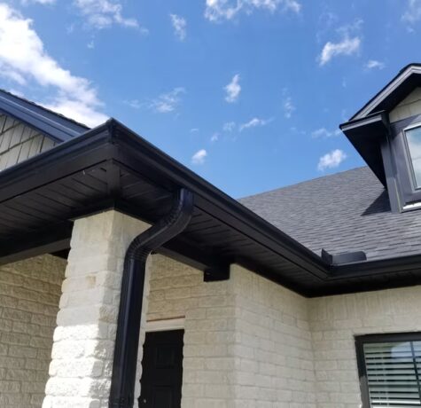 Finished soffit installation on a residential home in Pittsburgh, Pennsylvania showing clean, ventilated roof eaves