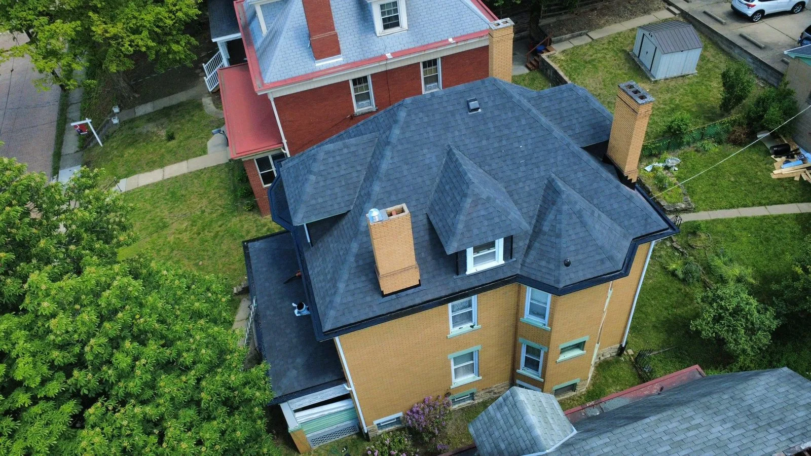 Malick Brothers Black Shadow roof and box gutter work on a Bellevue, PA home