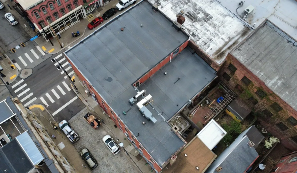 Commercial flat roof by Malick Brothers Exteriors in the Pittsburgh area