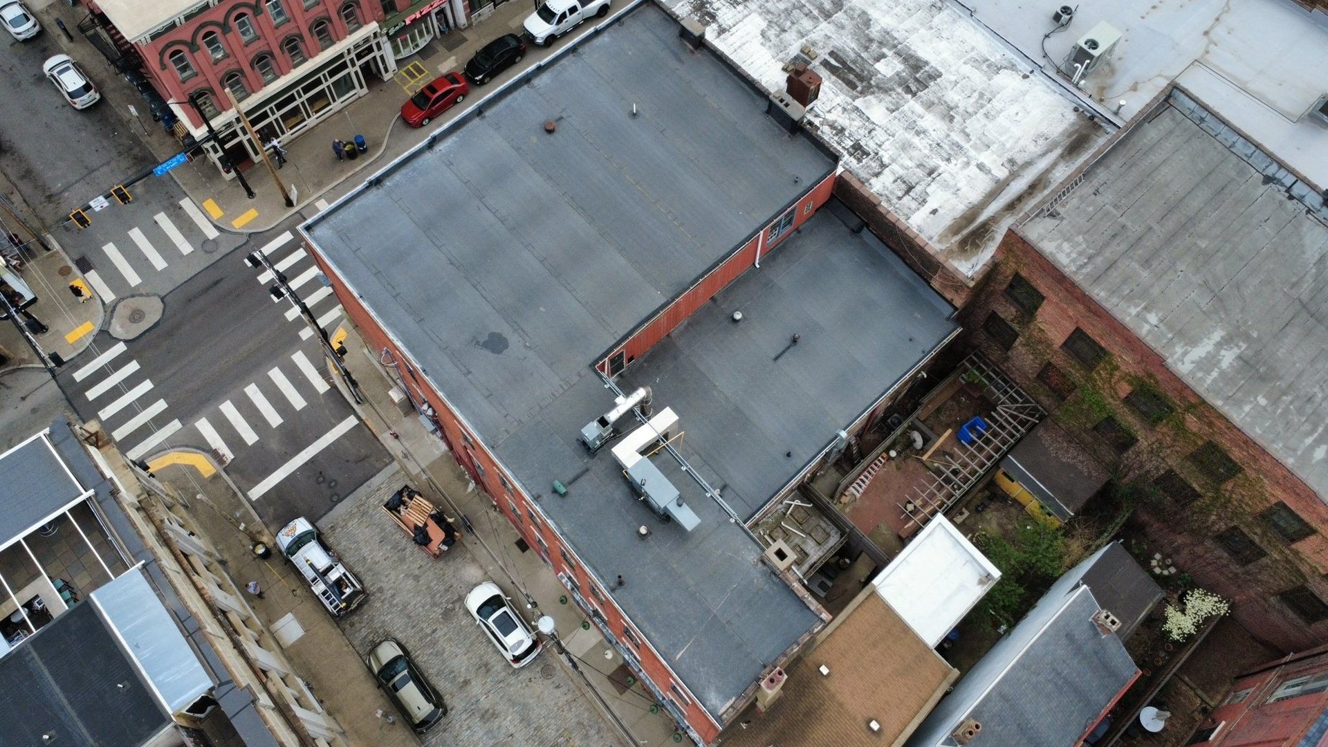 Commercial flat roof repair by Malick Brothers Exteriors in the Pittsburgh area