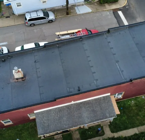Commercial flat roof by Malick Brothers Exteriors in the Pittsburgh area