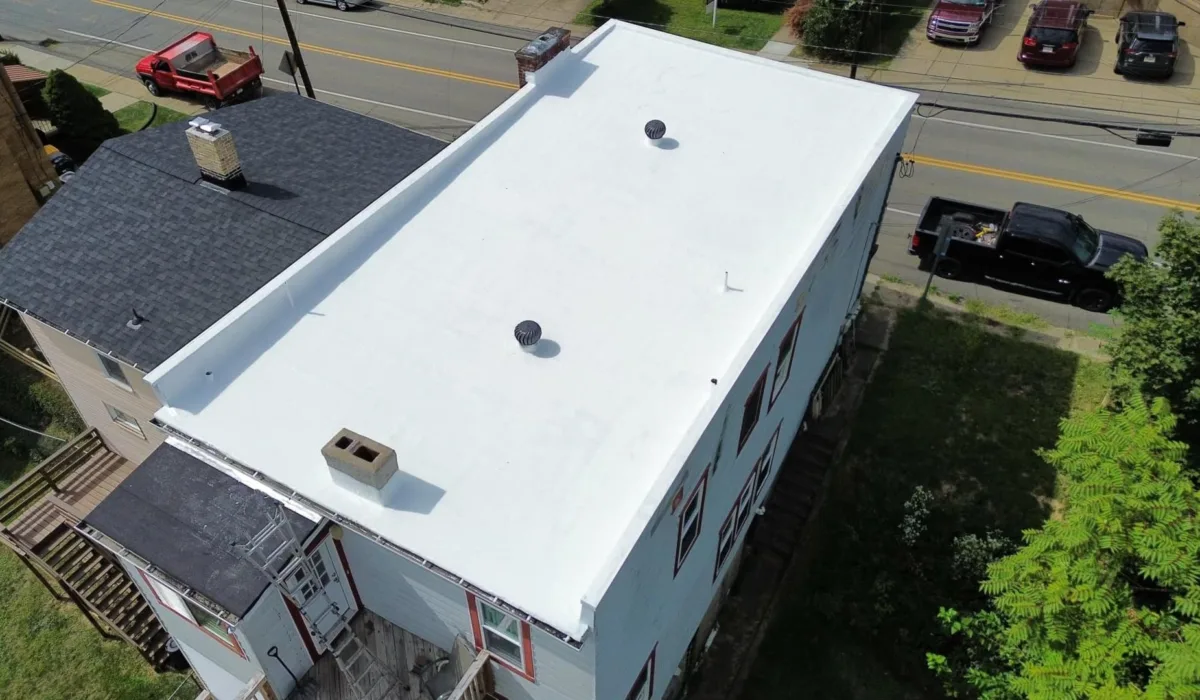 Commercial flat roof by Malick Brothers Exteriors in the Pittsburgh area