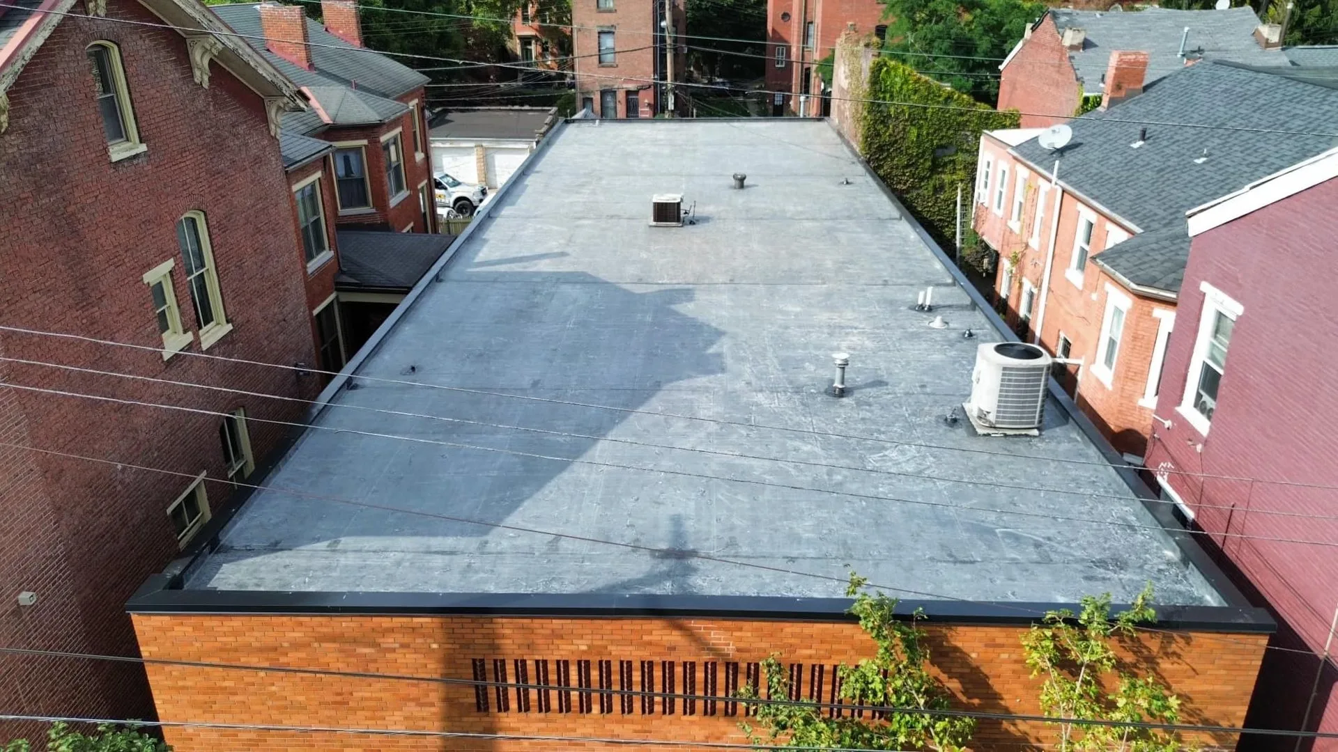 Commercial flat roof by Malick Brothers Exteriors in the Pittsburgh area