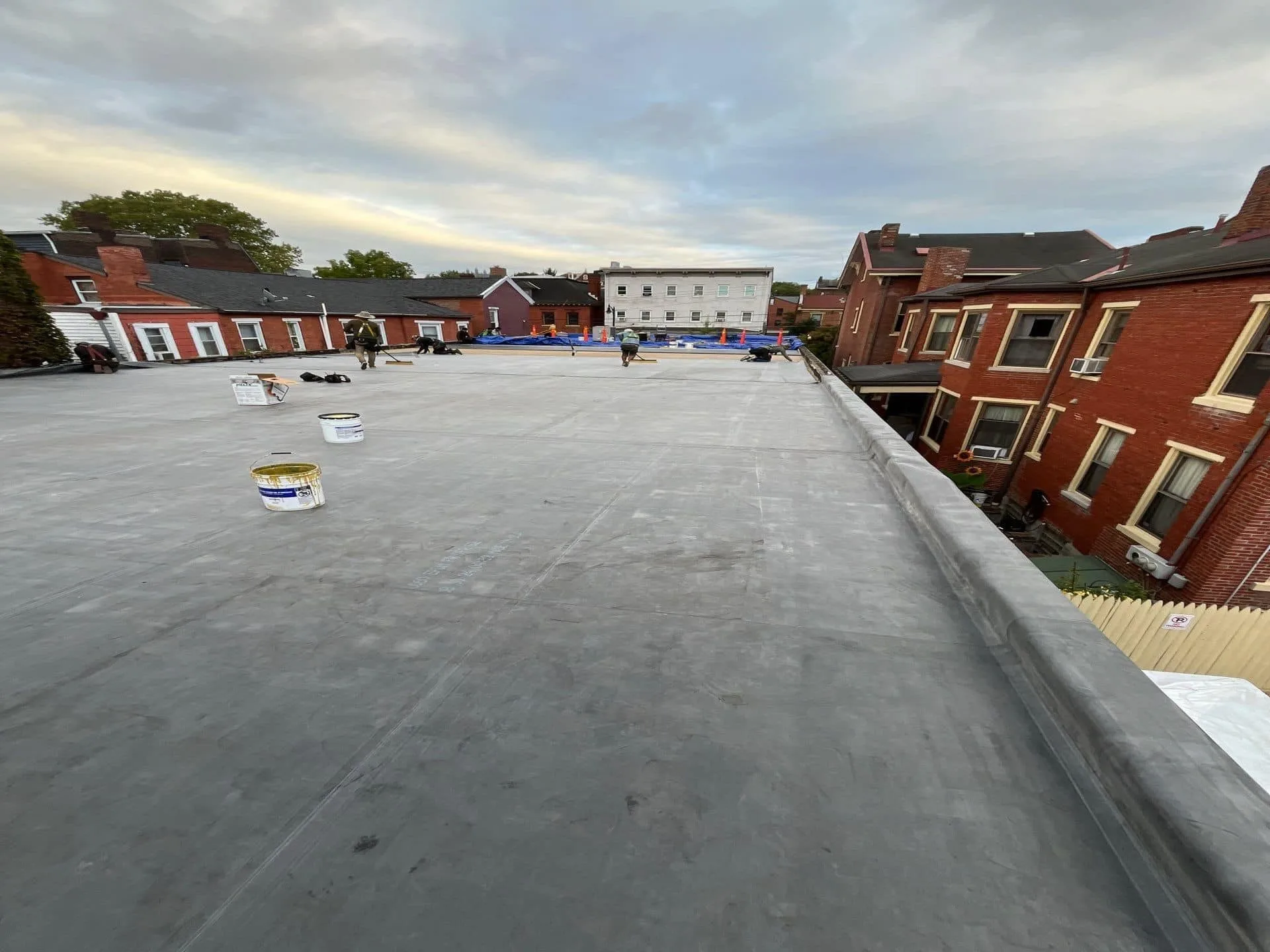 Commercial flat roof by Malick Brothers Exteriors in the Pittsburgh area