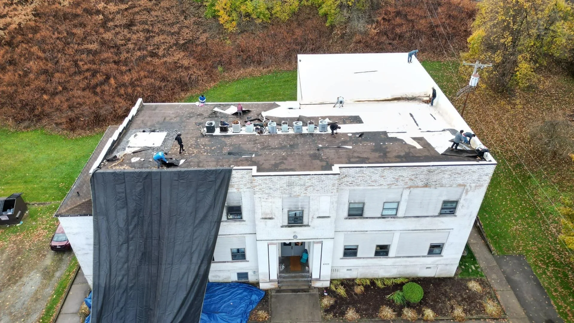 Commercial flat roof by Malick Brothers Exteriors in the Pittsburgh area