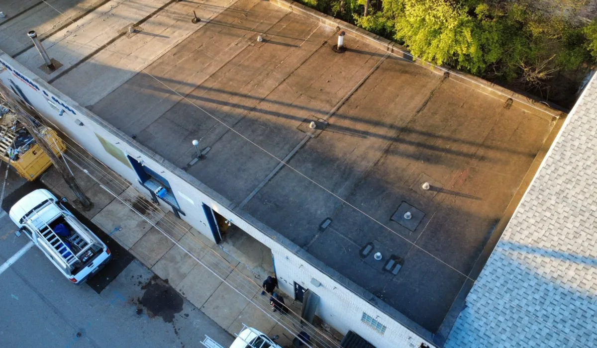 Commercial flat roof by Malick Brothers Exteriors in the Pittsburgh area