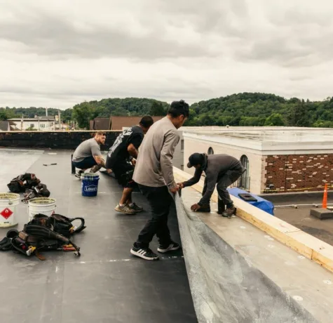 Flat roof installed by Malick Brothers Exteriors in Pittsburgh