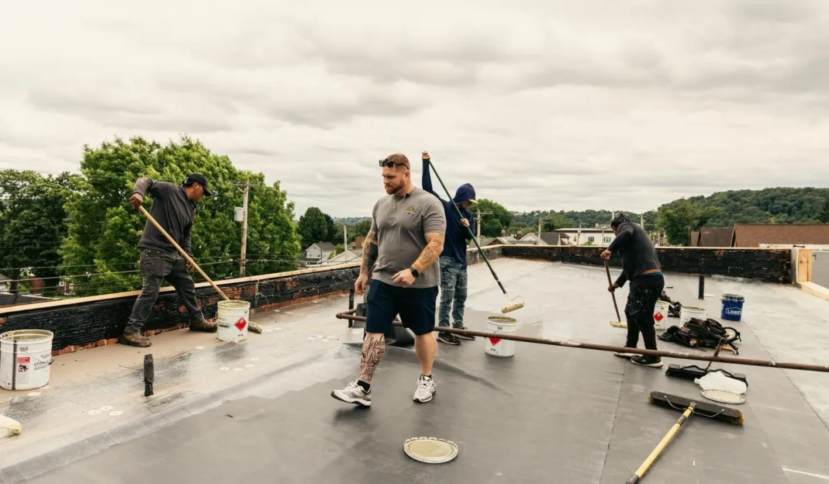 Flat roof installed by Malick Brothers Exteriors in Pittsburgh