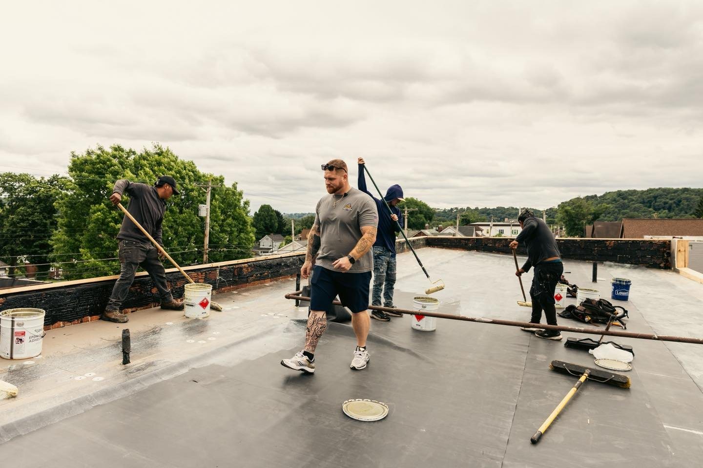 Flat roof installed by Malick Brothers Exteriors in Pittsburgh