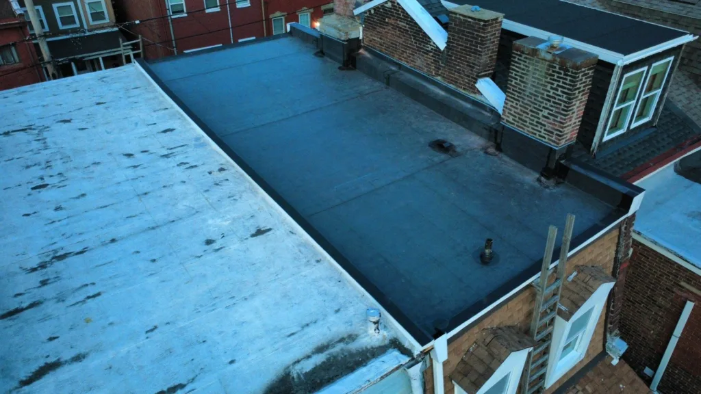 Flat roof installed by Malick Brothers Exteriors in Pittsburgh