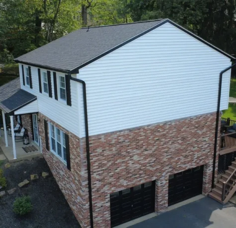 Gutters and downspouts installed by Malick Brothers Exteriors in the Pittsburgh area