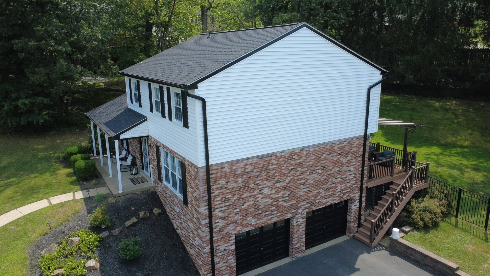 Gutters and downspouts installed by Malick Brothers Exteriors in the Pittsburgh area