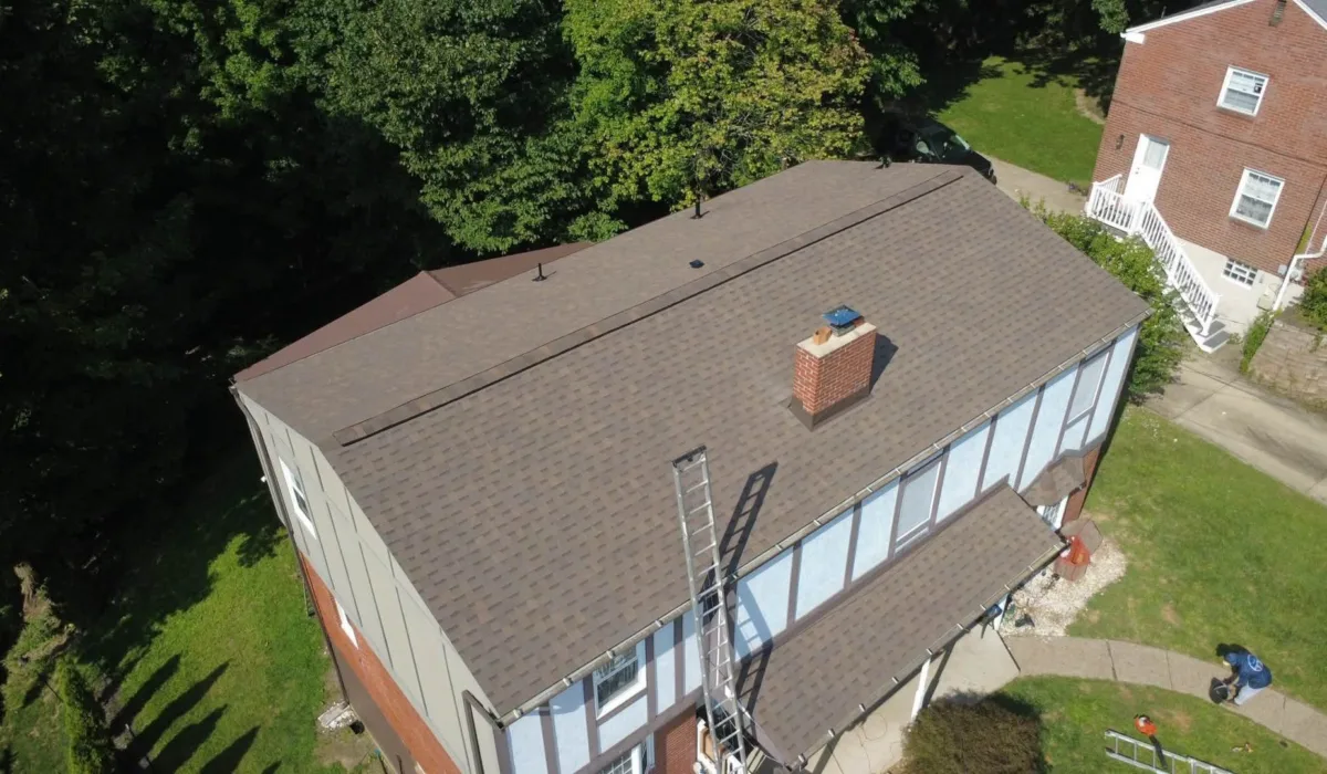New shingle roof installed by Malick Brothers Exteriors in the Pittsburgh area