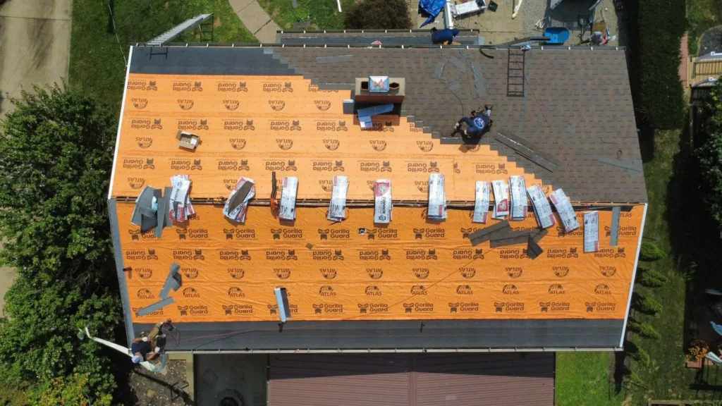 Malick Brothers crew replacing a roof in the Pittsburgh area