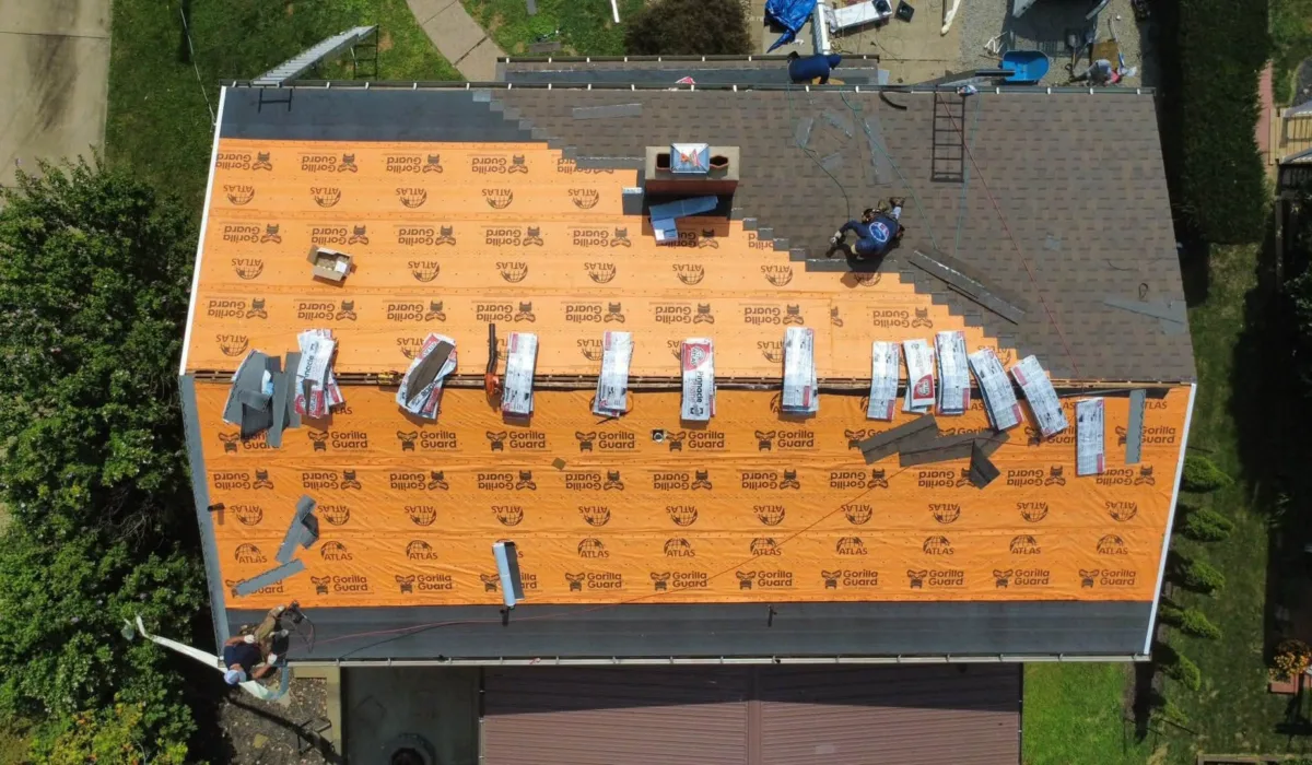 Malick Brothers crew replacing a roof in the Pittsburgh area