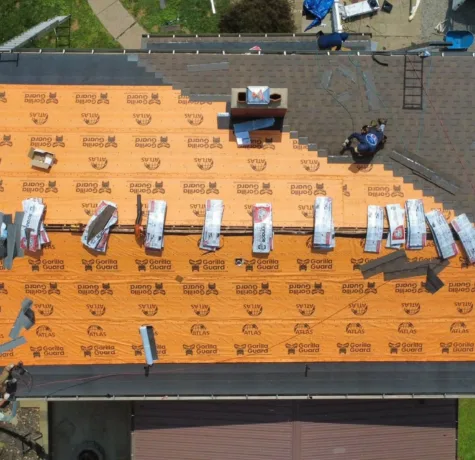 Malick Brothers crew replacing a roof in the Pittsburgh area