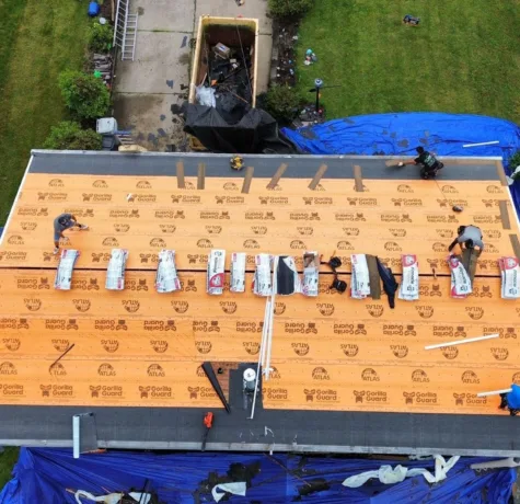 Malick Brothers crew replacing a roof in Allison Park