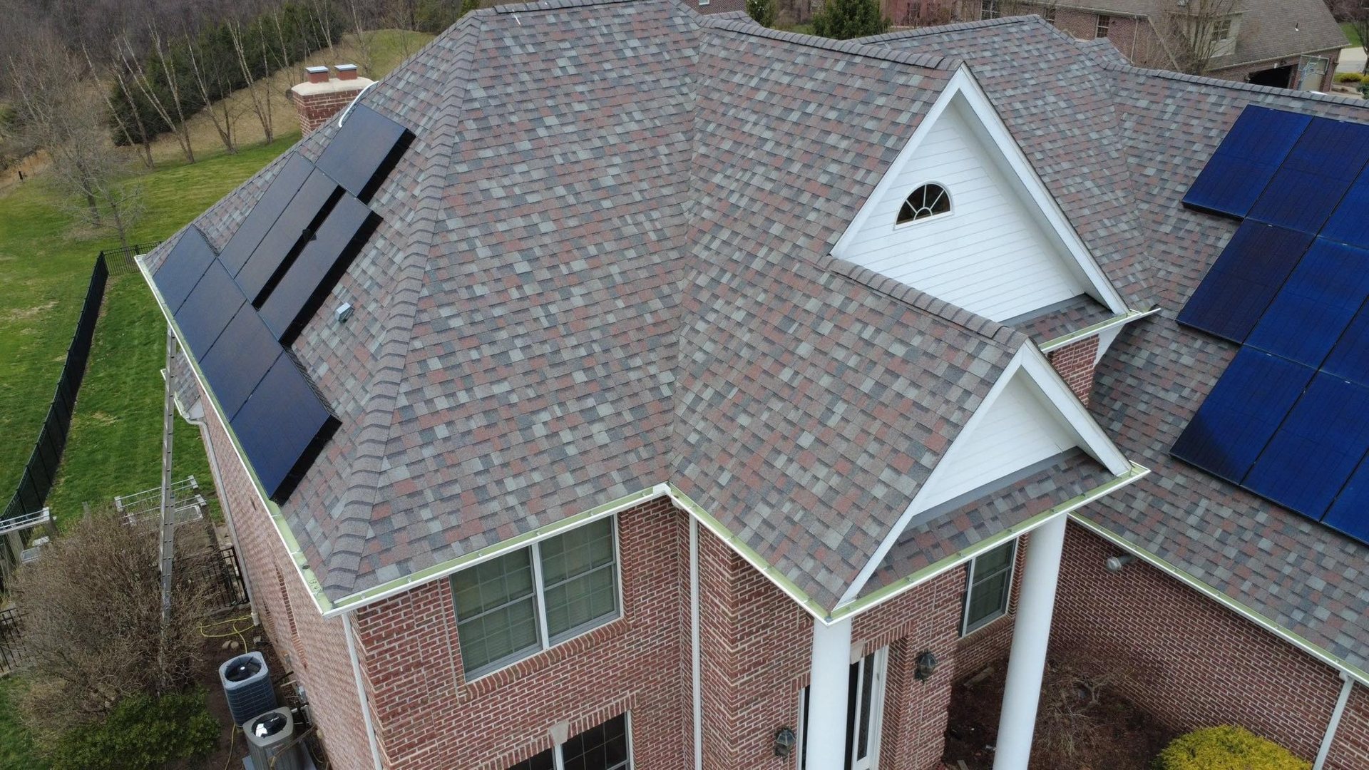 Vented soffit panels and fascia metal installed by Malick Brothers Exteriors in the Pittsburgh area